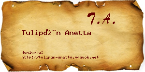 Tulipán Anetta névjegykártya